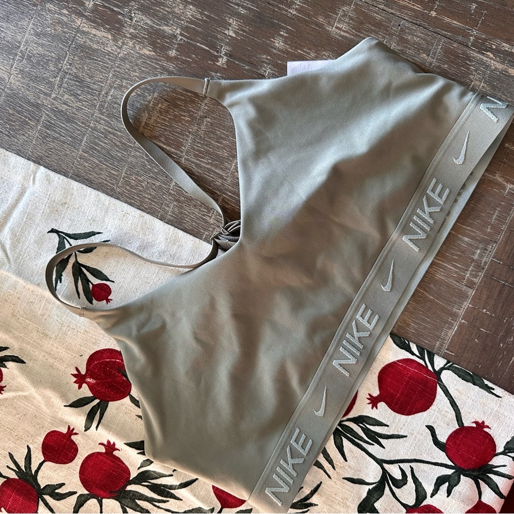 Nike Olive Sports Bra with Logo Band